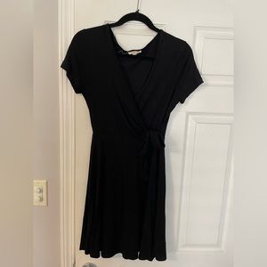 Rolls Coster black wrap dress with cap sleeves